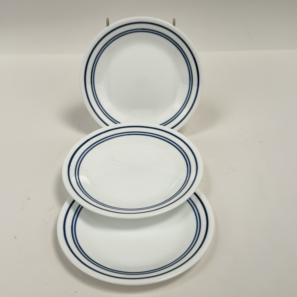 Vintage Corelle Classic Cafe Blue Bread & Salad Plates | Set of 3| 8.5 Inch.
